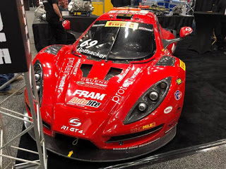 A race car on display at the 2018 PRI Show.
